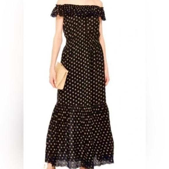 Ulla Johnson Floral Eyelet Off The Shoulder Maxi Dress Size 2 - Picture 3 of 8
